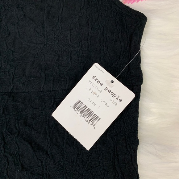 Free People Floral Pucker Black Bodycon Dress NWT - Picture 5 of 8